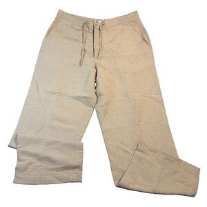 Bachrach Silk Linen Blend Mens Pants Tan Drawstring Preppy Size 38W Career